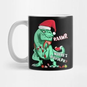 Pixxa Funny Merry Extinction Christmas Dinosaur Holiday Kupa Bardak