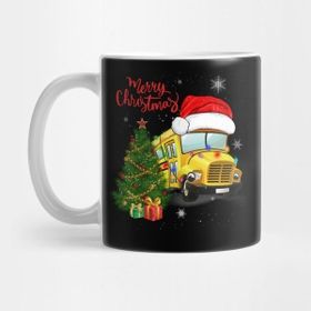 Pixxa Funny School Bus Drivers Santa Hat Merry Christmas To Town Kupa Bardak