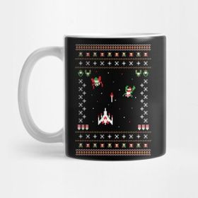 Pixxa Galaga Ugly Holiday Sweater Kupa Bardak