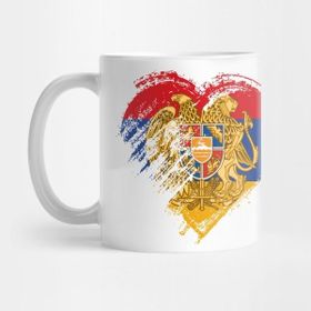 Pixxa Grungy I Love Armenia Heart Flag Kupa Bardak