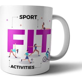 Pixxa Gym Spor Salonu Sağlıklı Yaşam Fitness Vücut Geliştirme Model 4 Kupa Bardak