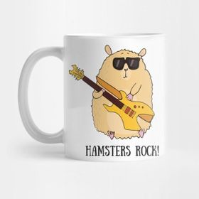 Pixxa Hamsters Rock, Funny Cute Pet Hamster Kupa Bardak