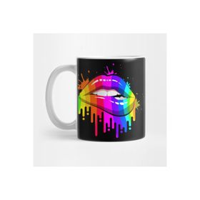 Pixxa Homosexual Lesbian Rainbow Lips Pride Kupa Bardak