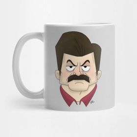 Pixxa I Regret Nothing Ron Swanson Mustache Kupa Bardak