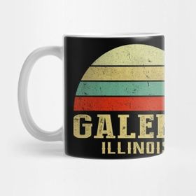 Pixxa Illınoıs - Vintage Retro Sunset Galena Il Shirt Kupa Bardak