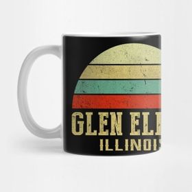 Pixxa Illınoıs - Vintage Retro Sunset Glen-Ellyn Il Shirt Kupa Bardak