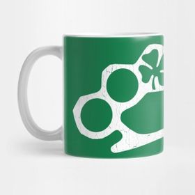Pixxa Irısh Brass Knuckles With Shamrock (Vintage Look) Kupa Bardak