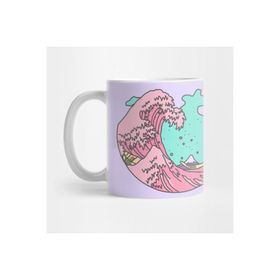 Pixxa Japanese Pastel Kawaii Anime Meme Surf Beach Wave Kupa Bardak