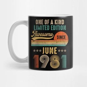 Pixxa June 1981 Vintage 40 Years Old Retro 40TH Birthday Gift Kupa Bardak