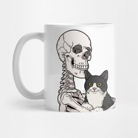 Pixxa Kedi ve Iskelet Kupa Bardak
