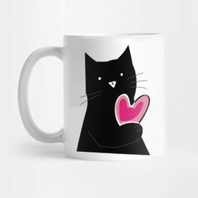 Pixxa Kedi ve Kalp Kupa Bardak