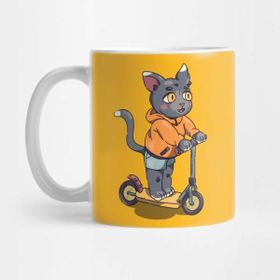 Pixxa Kedi ve Scooter Kupa Bardak