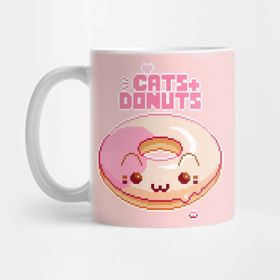 Pixxa Kediler ve Donut Kupa Bardak