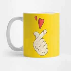 Pixxa Korean Finger Heart Saranghae Kupa Bardak
