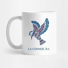 Pixxa La Conner Washington Native American Kingfisher Gift Kupa Bardak