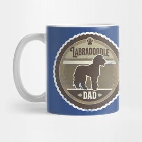 Pixxa Labradoodle Dad Distressed Labradoodle Silhouette Design Kupa Bardak