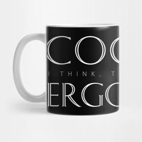 Pixxa Latin Inspirational Quote Cogito Ergo Sum (I Think, Therefore I Am) Kupa Bardak
