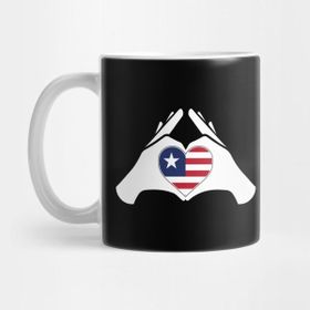 Pixxa Liberia Love Flag Hand Designs Kupa Bardak