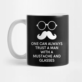 Pixxa Man With Mustache And Glasses Kupa Bardak