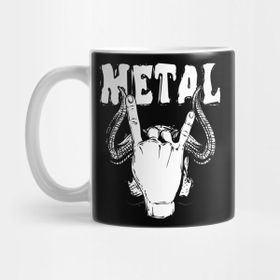 Pixxa Metal Hand Sign Metalcore Heavy Metal Hard Rock Music Lovers Blues Funk Band Gift Kupa Bardak