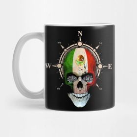 Pixxa Mexico Skull Flag Shirt Mexican Dna Roots & Heritage Kupa Bardak
