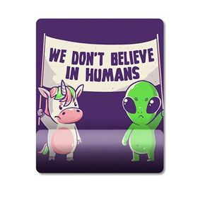 Pixxa Model 1 İnsanlara İnanmıyorum Uzaylı ve İnek Bilek Destekli Mouse Pad