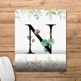 Pixxa Model 1 N Harfi-Çiçekli Harf Bilek Destekli Mouse Pad
