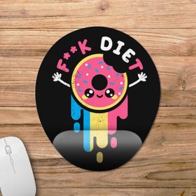 Pixxa Model 1 Oval Diyet Düşmanı-Lanet Diet Bilek Destekli Mouse Pad