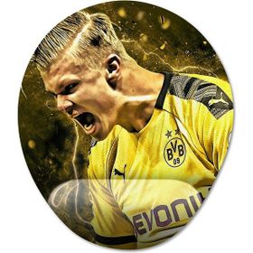Pixxa Model -1 Oval Erling Haaland Bilek Destekli Mouse Pad