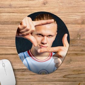 Pixxa Model 1 Oval Erling Haaland - Manchester City Bilek Destekli Mouse Pad