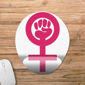 Pixxa Model -1 Oval Feminizm Kadın Hakları Bilek Destekli Mouse Pad