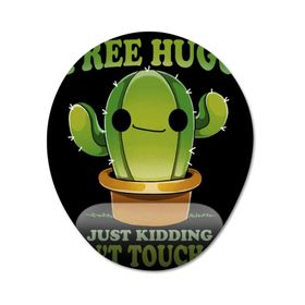 Pixxa Model 1 Oval Free Hugs Dokunma Bana Kaktüs Bilek Destekli Mouse Pad