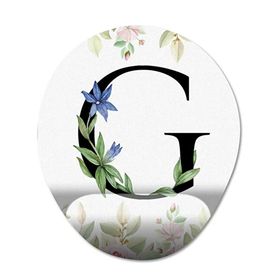 Pixxa Model 1 Oval G Harfi - Çiçekli Harf Bilek Destekli Mouse Pad