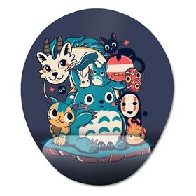 Pixxa Model 1 Oval Ghibli Totoro Spirited Away Kiki Miyazaki Bilek Destekli Mouse Pad