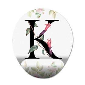 Pixxa Model 1 Oval K Harfi Çiçekli Harf Bilek Destekli Mouse Pad