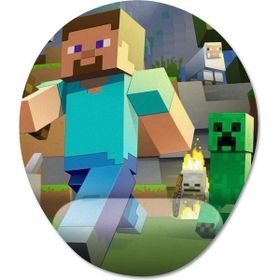 Pixxa Model -1 Oval Minecraft Bilek Destekli Mouse Pad