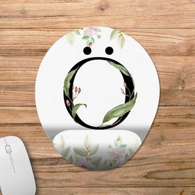 Pixxa Model 1 Oval Ö Harfi - Çiçekli Harf Bilek Destekli Mouse Pad