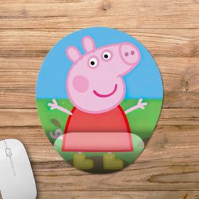 Pixxa Model -1 Oval Peppa Pig Bilek Destekli Mouse Pad