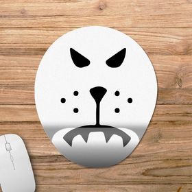 Pixxa Model 1 Oval Roblox-Bad Dog Face-Kötü Köpek Yüzü Bilek Destekli Mouse Pad