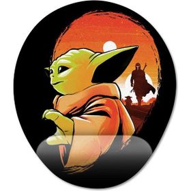 Pixxa Model 1 Oval the Mandalorian Baby Yoda Grogu Star Wars Bilek Destekli Mouse Pad
