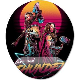 Pixxa Model 1 Oval Thor Love Thunder Retro Bilek Destekli Mouse Pad