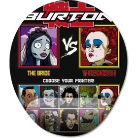 Pixxa Model 1 Oval Tim Burton Dövüş Oyunu Bilek Destekli Mouse Pad