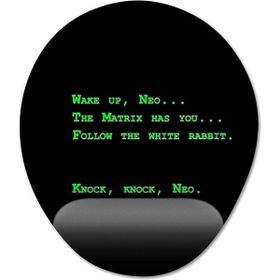 Pixxa Model 1 Oval Wake Up Neo - Matrix Bilek Destekli Mouse Pad