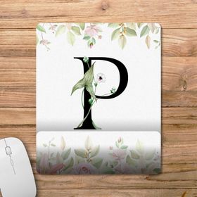 Pixxa Model 1 P Harfi - Çiçekli Harf Bilek Destekli Mouse Pad