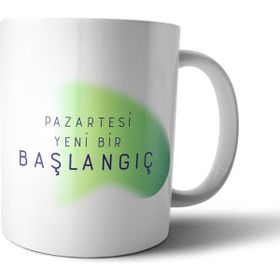 Pixxa Model 1 Pazartesi Yeni bir başlangıç Motivasyon Kupa Bardak