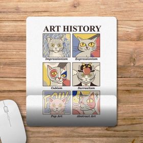 Pixxa Model - 1 Sanat Tarihi - Kedi Bilek Destekli Mouse Pad