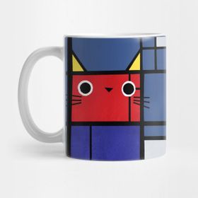 Pixxa Mondrian Kedi Kupa Bardak