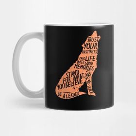 Pixxa Motivation Quote Gift Strong People Wolf Kupa Bardak