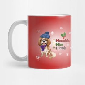 Pixxa Naughty Christmas Cavalier King Charles Spaniel Kupa Bardak