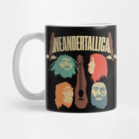 Pixxa Neandertallica Heavy Metal Rock Band Funny Pun Kupa Bardak